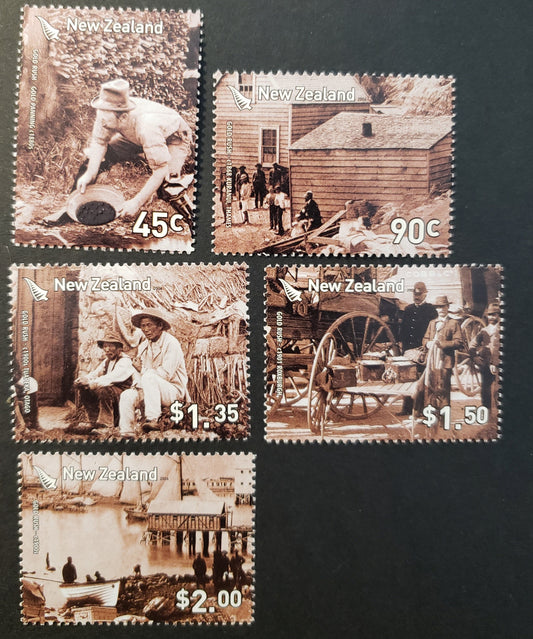 New Zealand SC#2082/2086 2006 New Zealand Gold Rush Issue, 5 VFNH Singles, Click on Listing to See ALL Pictures, 2017 Scott Cat. $9.85