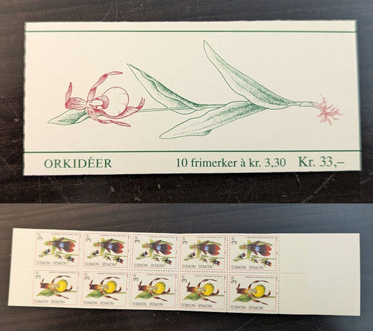 Lot 92 Norway SC#973a 3.30k Multicolored 1990-1992 Orchids Issue, A VFNH Booklet Of 10, Click on Listing to See ALL Pictures, 2017 Scott Cat. $17.5