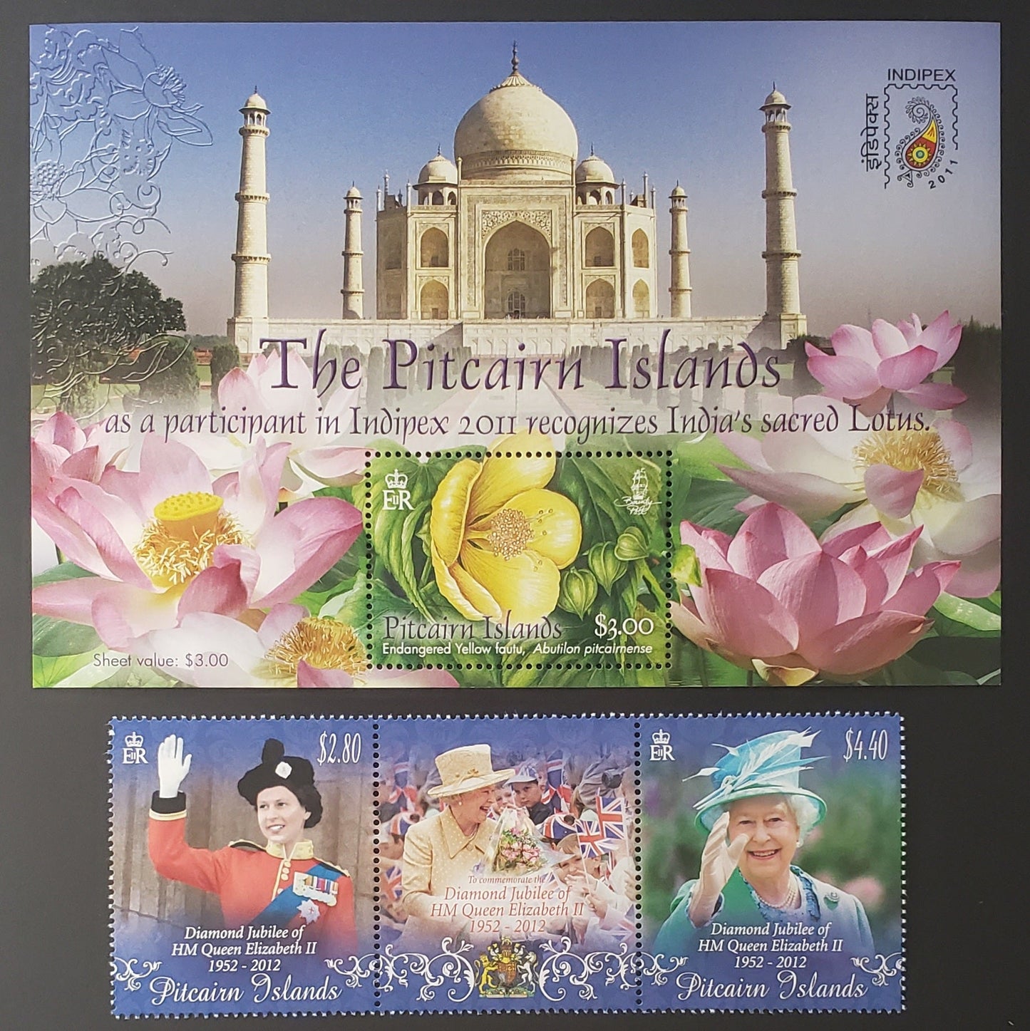 Lot 126 Pitcairn Islands SC713a/737 20112012 Yellow Faulta Flower