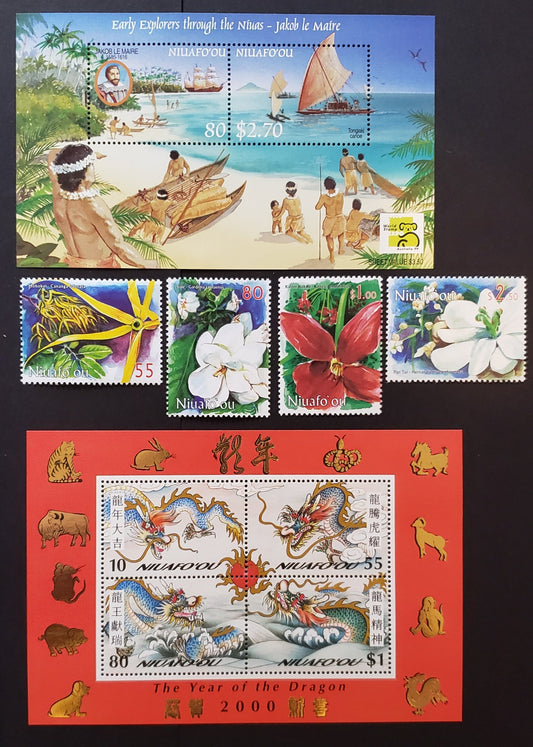 Lot 36 Niuafo'ou - Tonga SC#216a/222 1999-2000 Jakob Le Maire / Year Of The Dragon Issues, 2 VFNH Souvenir Sheets And 4 Singles, Click on Listing to See ALL Pictures, 2017 Scott Cat. $18