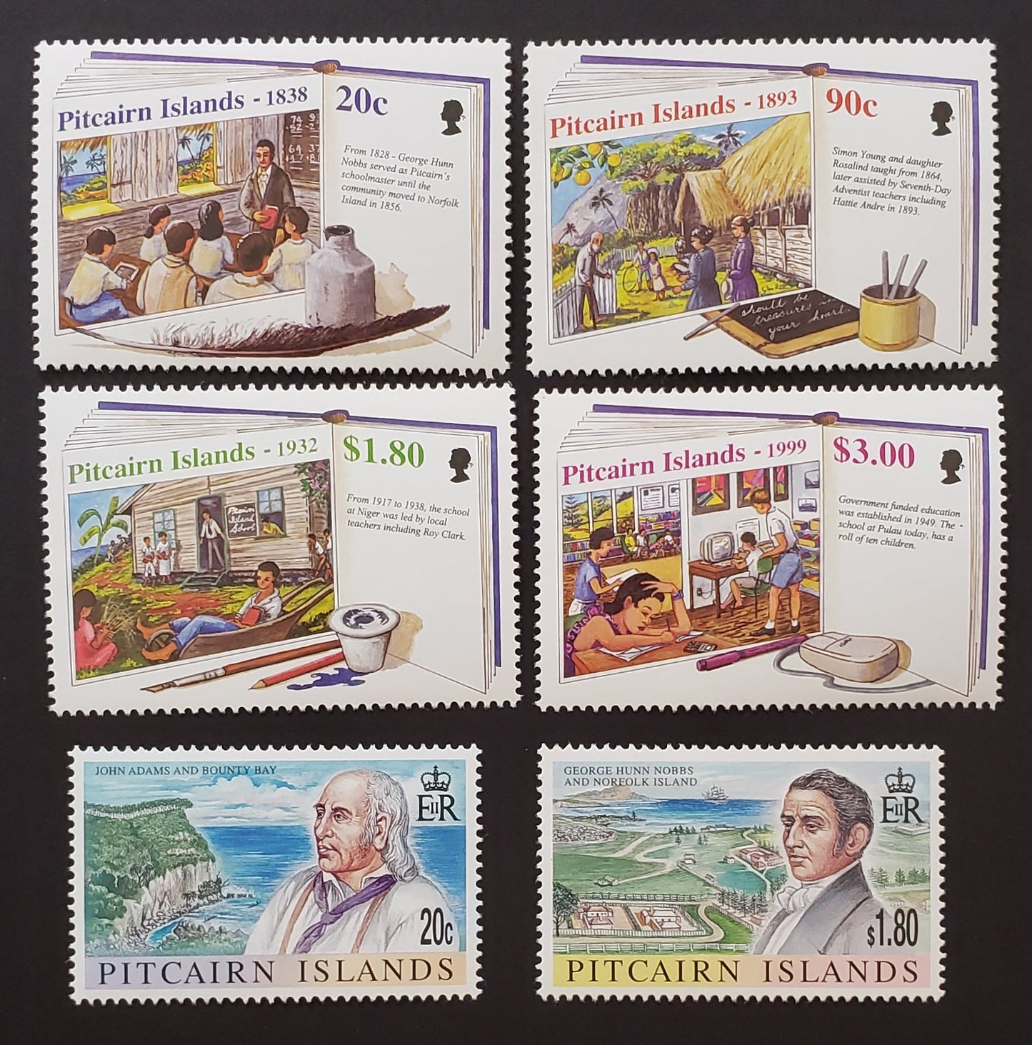 Lot 91 Pitcairn Islands SC#496/503 1999 Government Education / 19th Century Pitcairn Islands Issues, 6 VFNH Singles, Click on Listing to See ALL Pictures, 2017 Scott Cat. $14.5