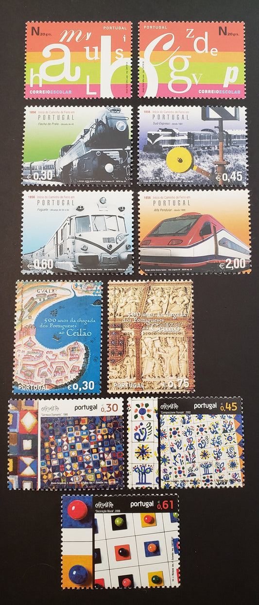 Lot 100 Portugal SC#2866/2887 2006-2007 School Correspondence / Art By Manuel Cargaleiro Issues, 11 VFNH Singles, Click on Listing to See ALL Pictures, 2017 Scott Cat. $16.45