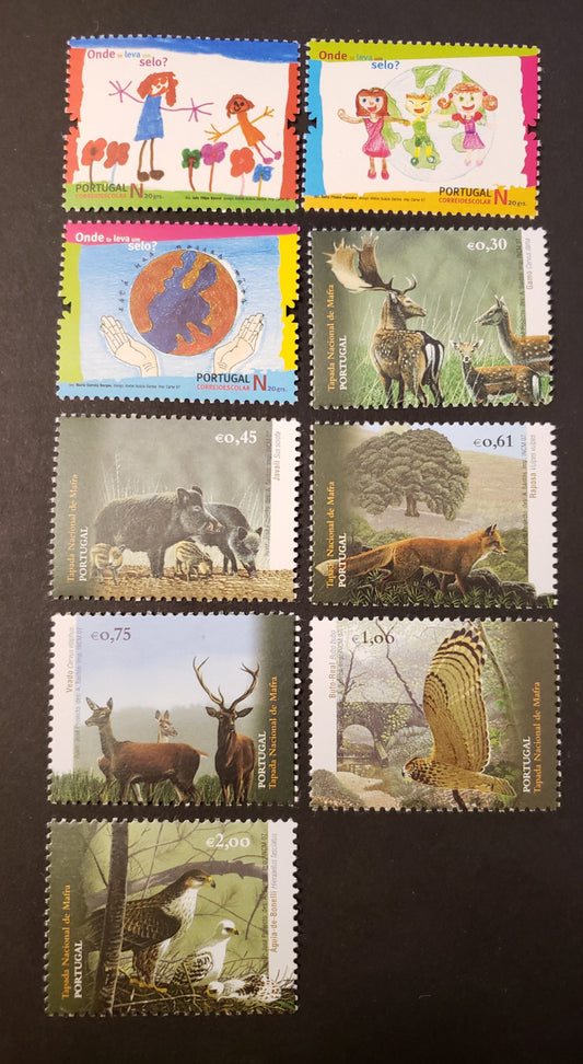 Lot 107 Portugal SC#2959/2967 2007 Children's Art / Mafra National Reserve Issues, 9 VFNH Singles, Click on Listing to See ALL Pictures, 2017 Scott Cat. $17.6