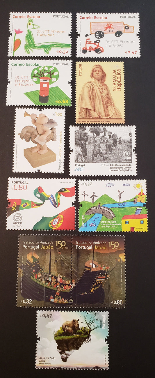 Lot 130 Portugal SC#3259/3276 2010-2011 Ceres / Animals On Island Issues, 9 VFNH Singles And 1 Pair, Click on Listing to See ALL Pictures, 2017 Scott Cat. $19.55