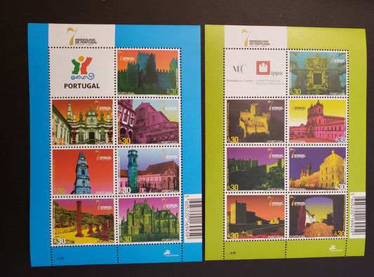 Lot 144 Portugal SC#2925/2926 2007 Seven Wonders Of Portugal Issue, 2 VFNH Sheets Of 7 + Label, Click on Listing to See ALL Pictures, 2017 Scott Cat. $12