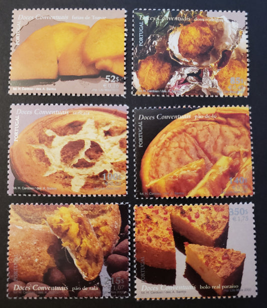 Lot 59 Portugal SC#2366/2371 2000 Desserts Issue, 6 VFNH Singles, Click on Listing to See ALL Pictures, 2017 Scott Cat. $11.95