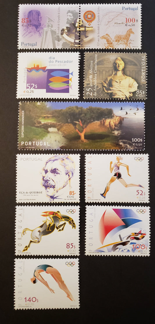 Lot 60 Portugal SC#2372/2394 2000 Fisherman's Day / Lisbon Geographic Society Issues, 8 VFNH Singles And 1 Pair, Click on Listing to See ALL Pictures, 2017 Scott Cat. $11.45