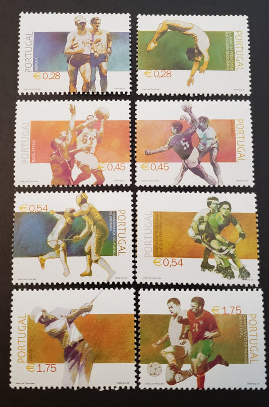 Lot 67 Portugal SC#2498/2505 2002 Sports Issue, 8 VFNH Singles, Click on Listing to See ALL Pictures, 2017 Scott Cat. $18