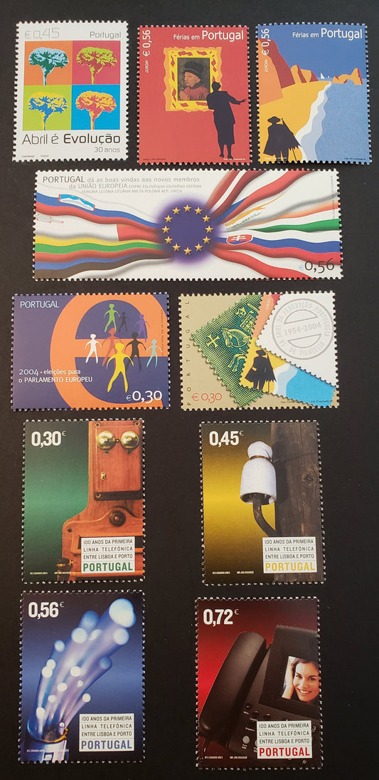 Lot 81 Portugal SC#2637/2666 2004 Coup Of Apr. 25, 1974 / Portuguese Philatelic Federation Issues, 10 VFNH Singles, Click on Listing to See ALL Pictures, 2017 Scott Cat. $13.2