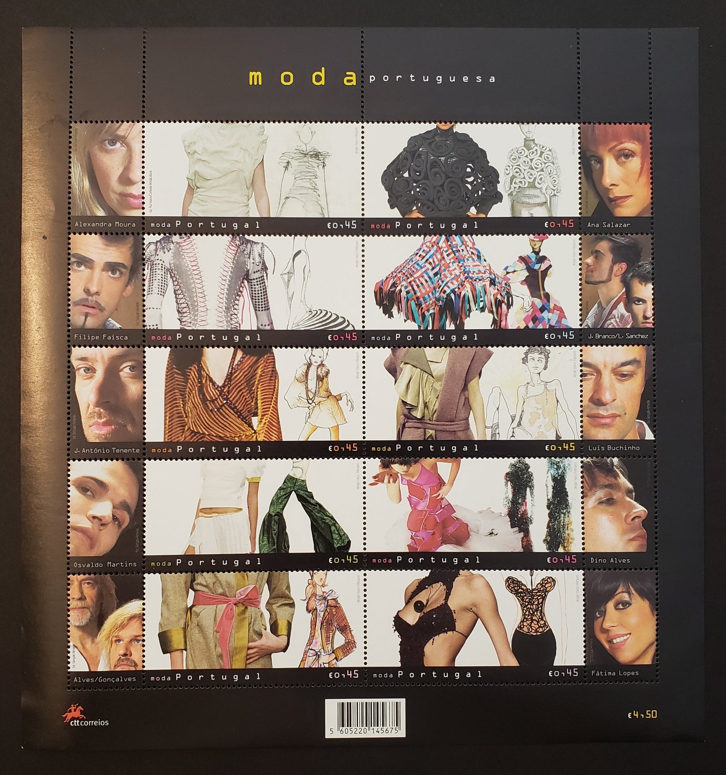 Lot 87 Portugal SC#2689 2004 Women's Fashion Issue, A VFNH Sheet Of 10 + Labels, Click on Listing to See ALL Pictures, 2017 Scott Cat. $13