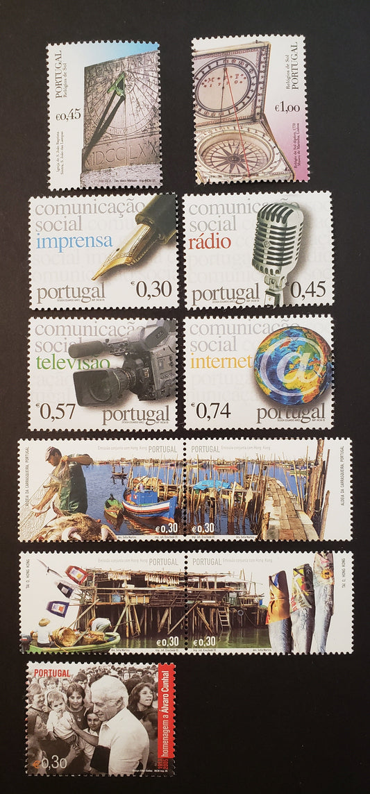 Lot 92 Portugal SC#2758/2769 2005 Sundials / Alvaro Cunhal Issues, 6 VFNH Singles And 2 Pairs, Click on Listing to See ALL Pictures, 2017 Scott Cat. $12.7