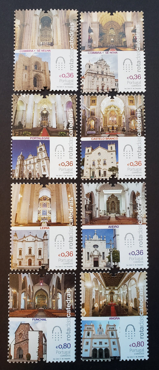 Lot 2 Portugal SC#3521/3528 2013 Cathedrals Issue, 8 VFNH Singles, Click on Listing to See ALL Pictures, 2017 Scott Cat. $10