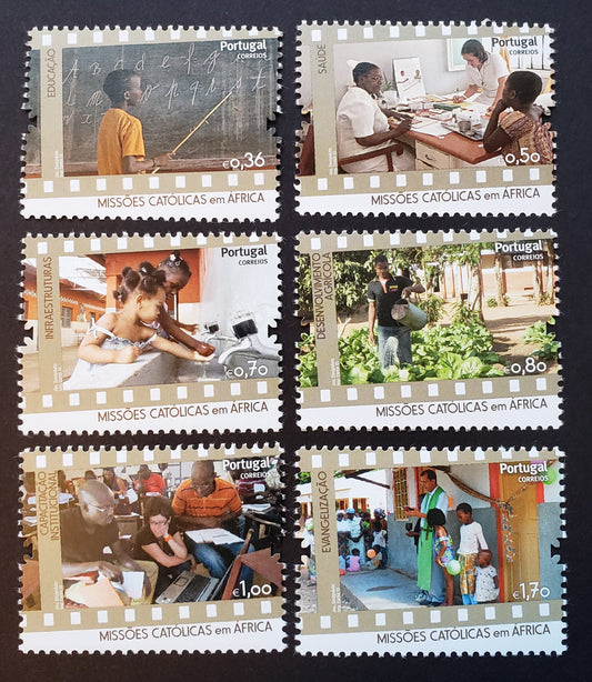 Lot 4 Portugal SC#3537/3542 2013 Catholic Missions In Africa Issue, 6 VFNH Singles, Click on Listing to See ALL Pictures, 2017 Scott Cat. $13.5