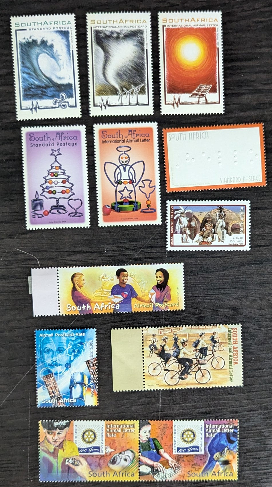 Lot 110 South Africa SC#350/C75 2003-2006 Shaka, Zulu King - Cyclists Issues, 11 VFNH Singles & Pair, Click on Listing to See ALL Pictures, 2017 Scott Cat. $15.35