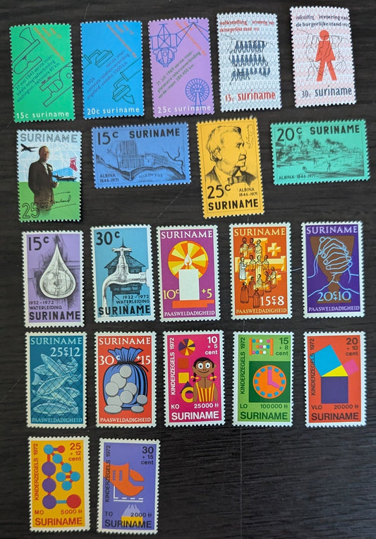 Lot 130 Surinam SC#385/B191 1971-1972 3rd World Telecommunications Day - Toys Issues, 21 VFNH/OG Singles, Click on Listing to See ALL Pictures, 2017 Scott Cat. $10.95