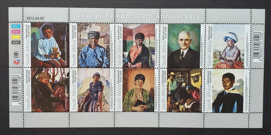 Lot 161 South Africa SC#1476 2012 Paintings By George Pemba Issue, A VFNH Sheet Of 10, Click on Listing to See ALL Pictures, 2017 Scott Classic Cat. $22