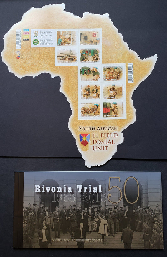 Lot 163 South Africa SC#1488/1512a 2012-2013 South African 11 Field Postal Unit / Rivonia Trial Issues, A VFNH Sheet Of 10 And A Booklet Of 12 Minature Sheets, Click on Listing to See ALL Pictures, 2017 Scott Classic Cat. $13.1