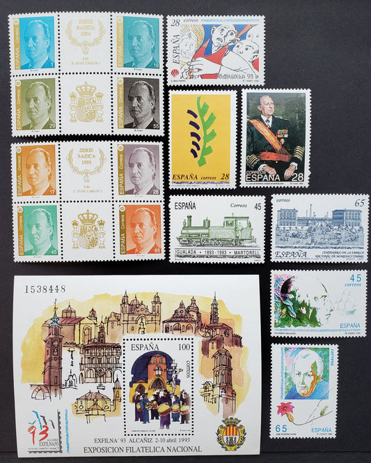 Lot 187 Spain SC#2704/2748 1993 Holy Week Celebration / Explorers Issues, 7 VFNH Singles, 2 Blocks Of 4 + Labels And A Souvenir Sheet, Click on Listing to See ALL Pictures, 2017 Scott Classic Cat. $11.1