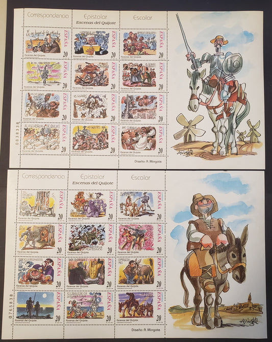 Lot 206 Spain SC#2951/2952 1998 Letter Writing Issue, 2 VFNH Sheets Of 12, Click on Listing to See ALL Pictures, 2017 Scott Classic Cat. $9