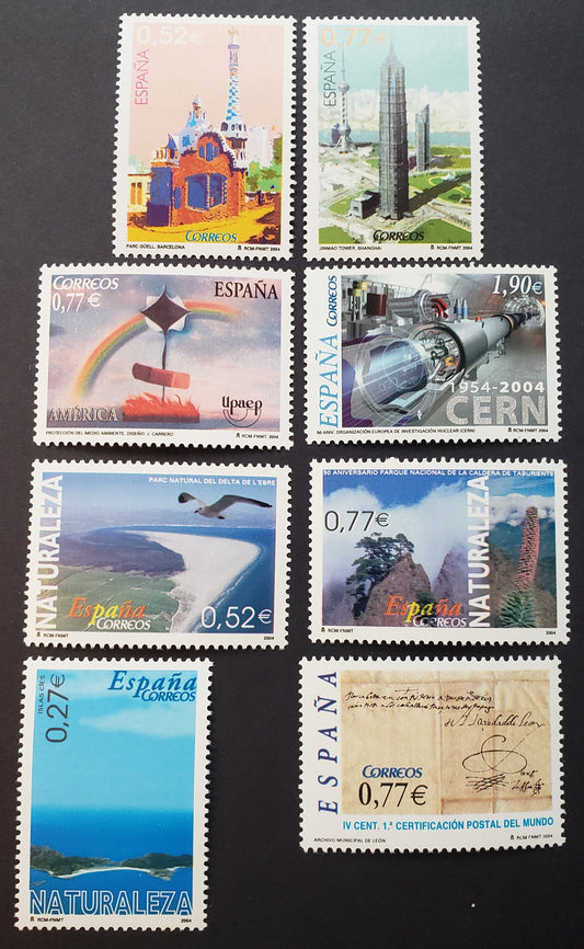 Lot 244 Spain SC#3319/3326 2004 Buildings In China And Spain / First Registered Letter Issues, 8 VFNH Singles, Click on Listing to See ALL Pictures, 2017 Scott Classic Cat. $16.5