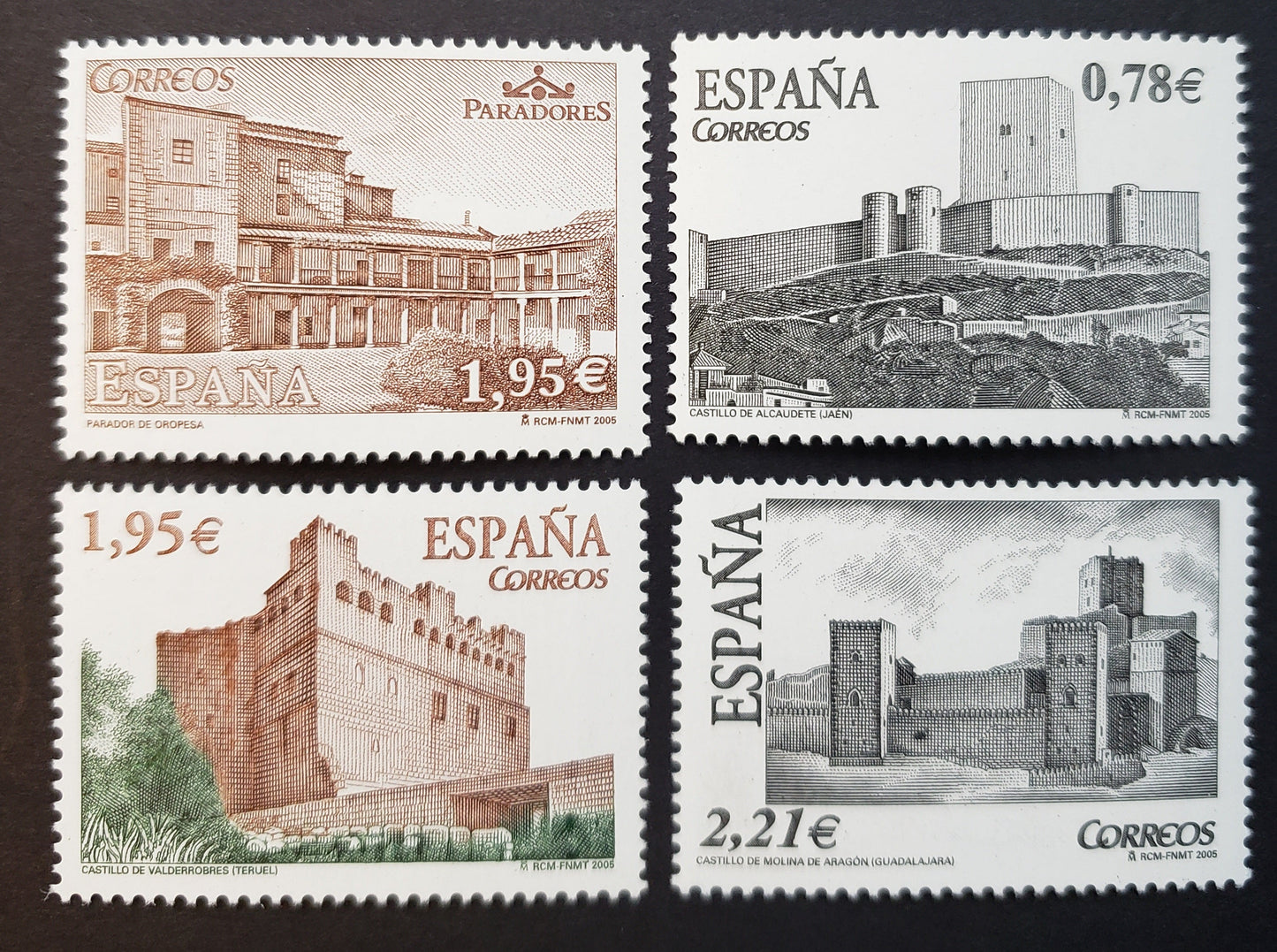 Lot 250 Spain SC#3363/3367 2005 Inn, Oropesa / Castles Issues, 4 VFNH Singles, Click on Listing to See ALL Pictures, 2017 Scott Classic Cat. $16.75