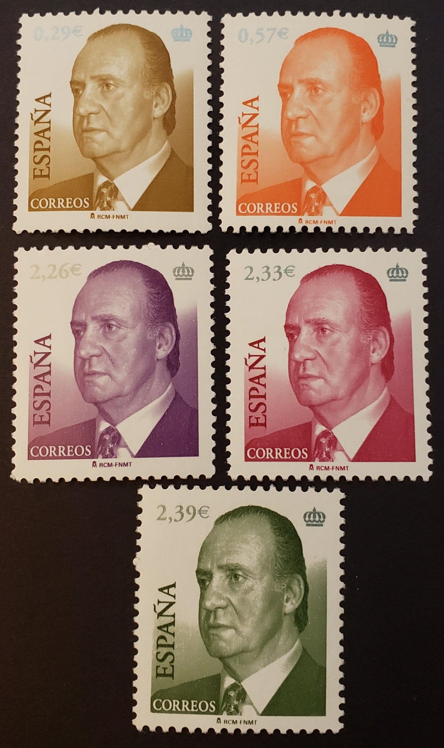 Lot 256 Spain SC#3387/3391 2006 King Juan Carlos Issue, 5 VFNH Singles, Click on Listing to See ALL Pictures, 2017 Scott Classic Cat. $18.85