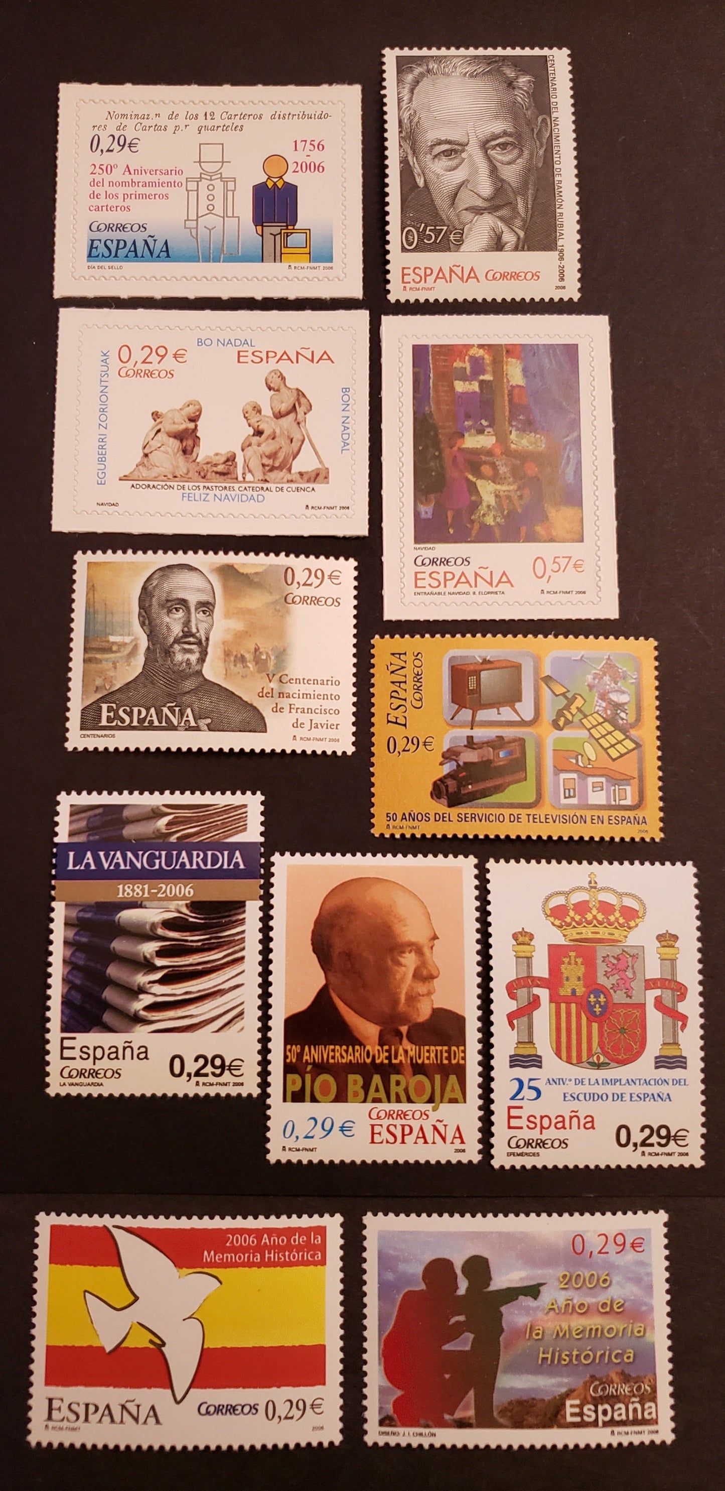 Lot 266 Spain SC#3455/3466 2006 Rioja Grape Harvest Festival / Historical Memory Year Issues, 11 VFNH Singles, Click on Listing to See ALL Pictures, 2017 Scott Classic Cat. $10.1