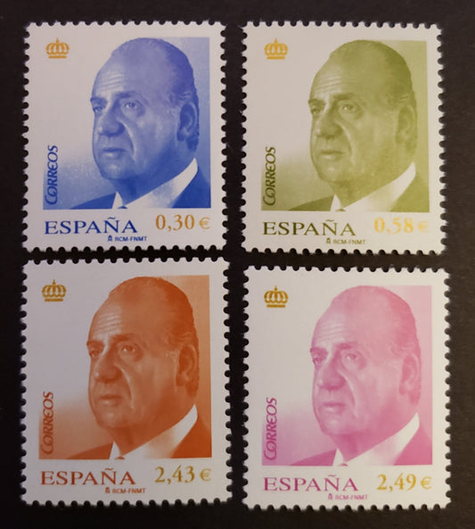 Lot 268 Spain SC#3468/3471 2007 King Juan Carlos Issue, 4 VFNH Singles, Click on Listing to See ALL Pictures, 2017 Scott Classic Cat. $15.05