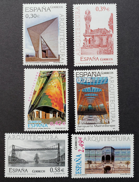 Lot 271 Spain SC#3491/3496 2007 Architecture Issue, 6 VFNH Singles, Click on Listing to See ALL Pictures, 2017 Scott Classic Cat. $13.5