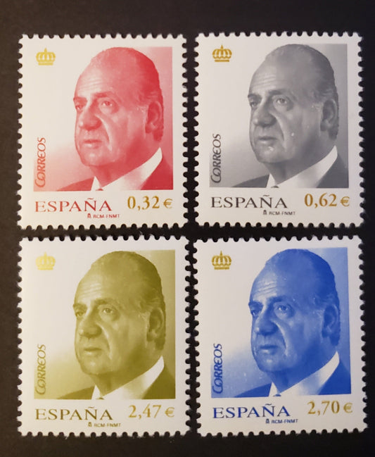 Lot 290 Spain SC#3615/3618 2009 King Juan Carlos Issue, 4 VFNH Singles, Click on Listing to See ALL Pictures, 2017 Scott Classic Cat. $15.95