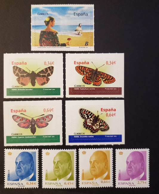 Lot 298 Spain SC#3683/3691 2010 Tourism / King Juan Carlos Issues, 9 VFNH Singles, Click on Listing to See ALL Pictures, 2017 Scott Classic Cat. $18.9