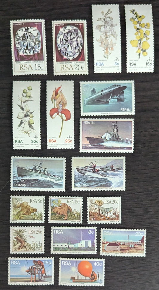 Lot 43 South Africa SC#534/613 1980-1983 Great Star of Africa Diamond - Weather Station, Gough Island Issues, 18 VFOG Singles, Click on Listing to See ALL Pictures, 2017 Scott Cat. $7.7