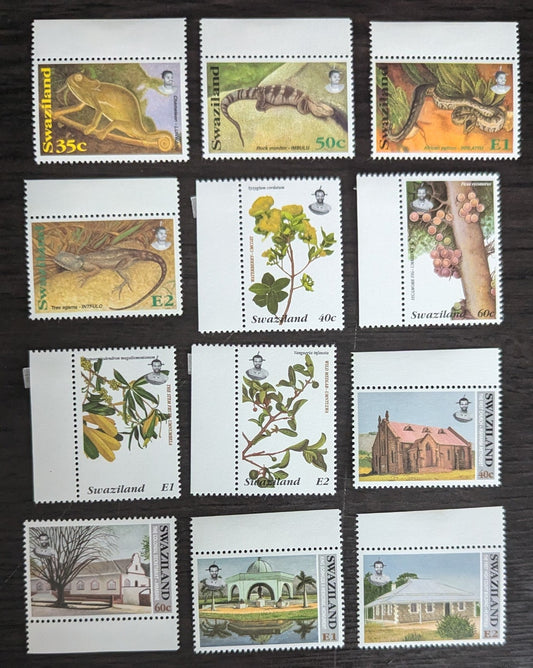 Lot 215 Swaziland SC#652-663 1996 Reptiles - Local Landmarks Issues, 12 VFNH Singles, Click on Listing to See ALL Pictures, 2017 Scott Cat. $13.4