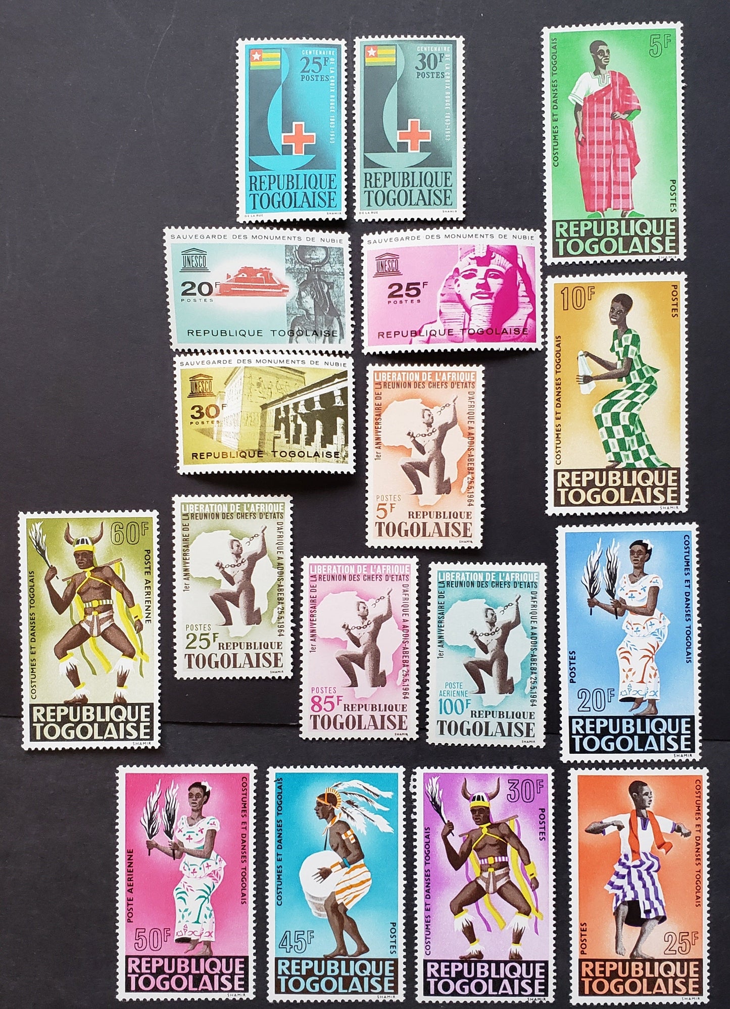 Lot 84 Togo SC#452/576 1963-1964 International Red Cross / Liberation Issues, 17 VFNH Singles, Click on Listing to See ALL Pictures, 2017 Scott Cat. $11.95