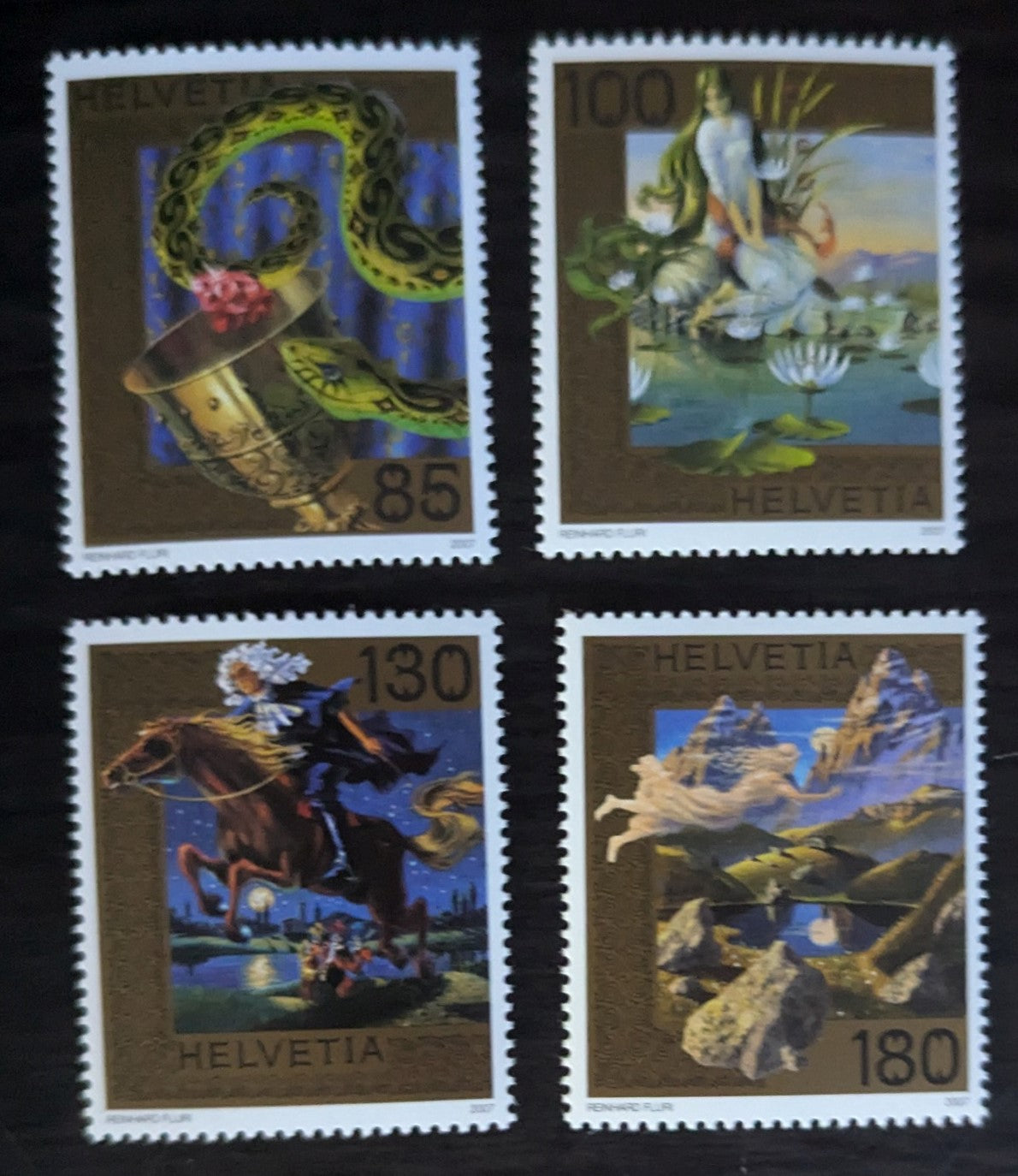 Lot 220 Switzerland SC#1259-1262 2007 Legends Issue, 4 VFNH Singles, Click on Listing to See ALL Pictures, 2017 Scott Cat. $11.5