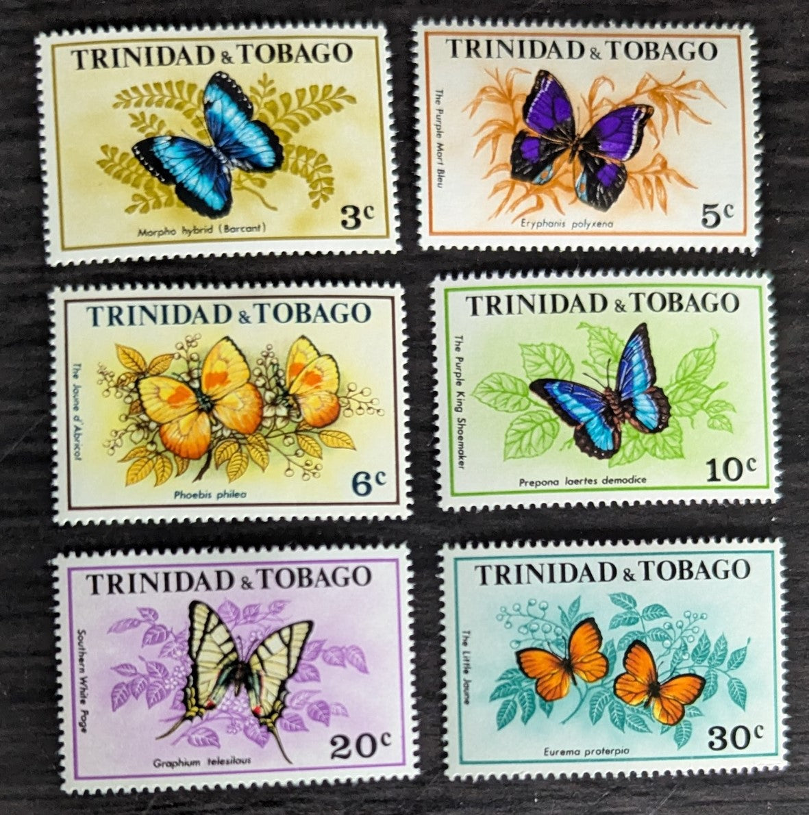 Lot 298 Trinidad & Tobago SC#196/271 1971-1977 Wildlife - Airplanes Issues, 9 VFOG Singles & Souvenir Sheet, Click on Listing to See ALL Pictures, 2017 Scott Cat. $7.9