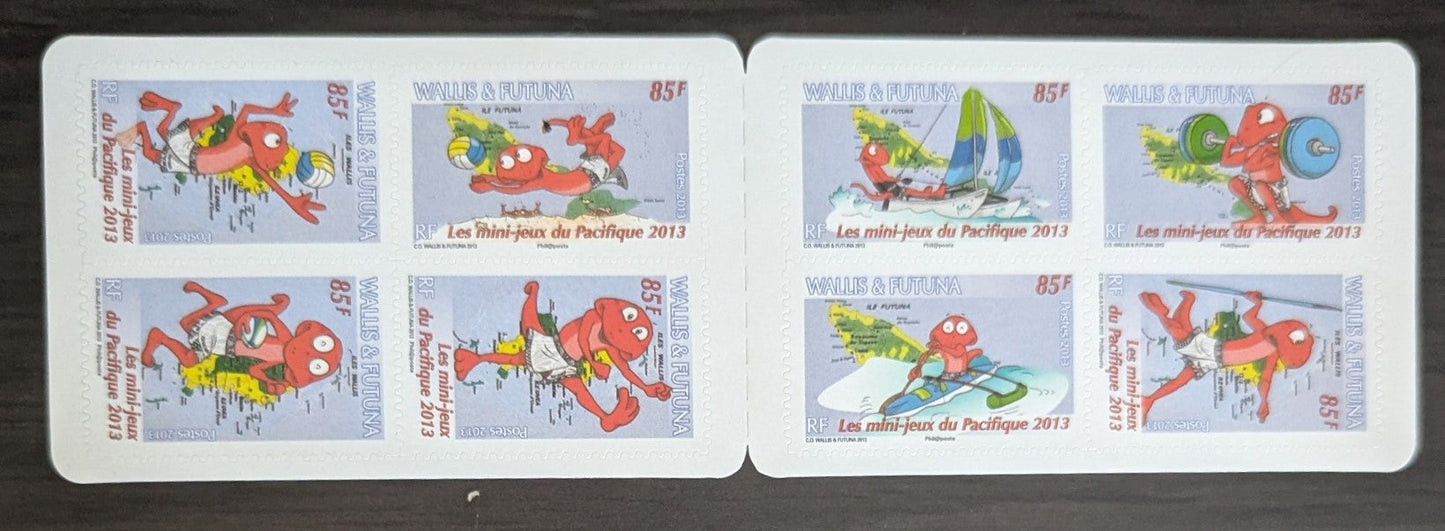 Lot 137 Wallis & Futuna SC#730 85fr Multicolored 2013 Pacific Mini-Games, Mata-Utu Issue, A VFNH Booklet Pane Of 8, Click on Listing to See ALL Pictures, 2017 Scott Cat. $15.5