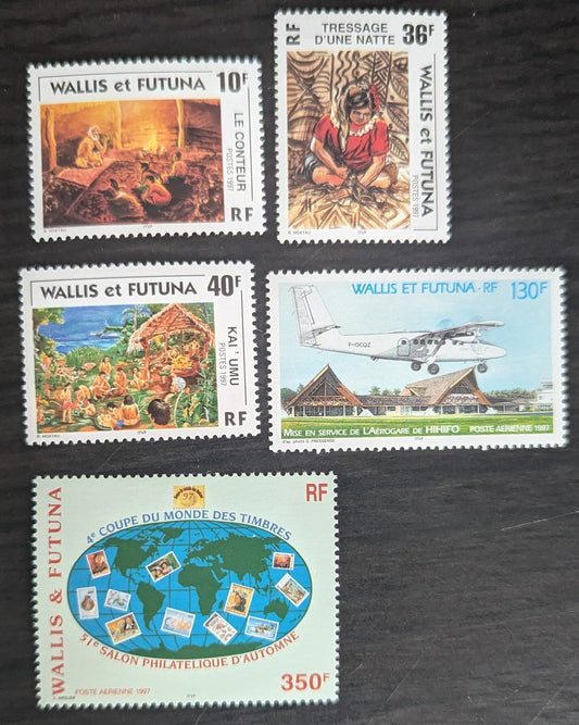 Lot 45 Wallis & Futuna SC#493/C197 1997 Island Scenes - 51st Autumn Stamp Salon Issues, 5 VFNH Singles, Click on Listing to See ALL Pictures, 2017 Scott Cat. $15.2