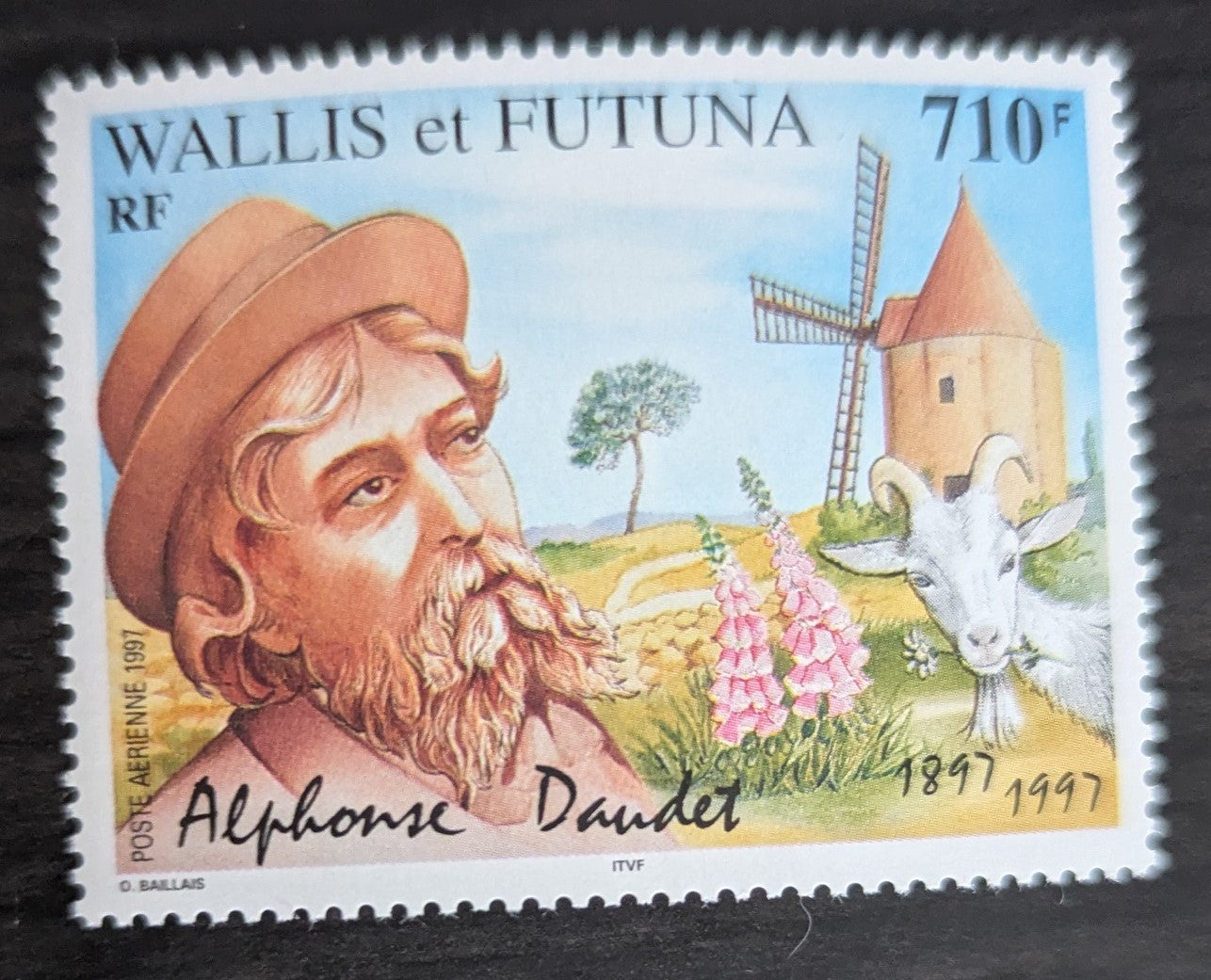 Lot 48 Wallis & Futuna SC#C200 710fr Multicolored 1997 Alphonse Daudet Issue, A VFNH Single, Click on Listing to See ALL Pictures, 2017 Scott Cat. $19