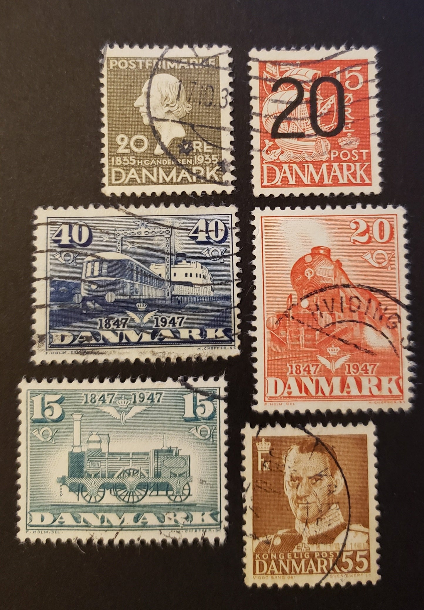 Lot 93 Denmark SC#250/325 1935-1951 Cent. Of Fairy Tales / Frederik IX Issues, 6 Fine & Very Fine Used Singles, Click on Listing to See ALL Pictures, Estimated Value $16.95