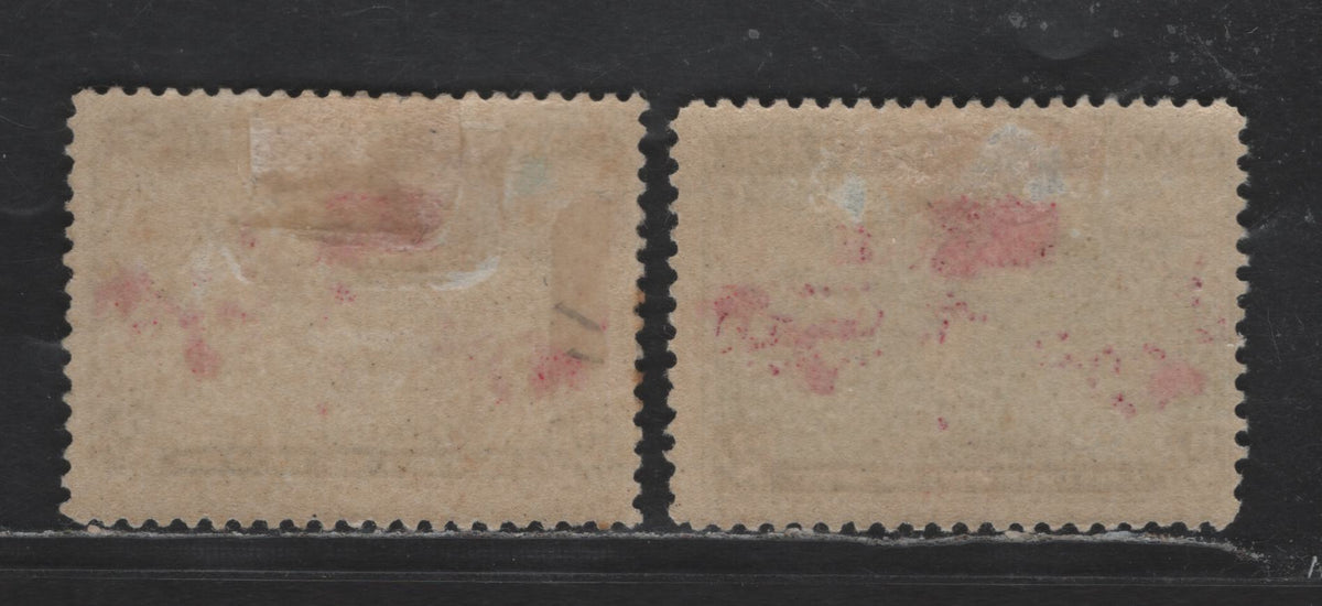 Projection Stamp Lot 340 Canada #85, 86b 2c Lavender/Deep Blue, Black & Aniline Red Mer ...
