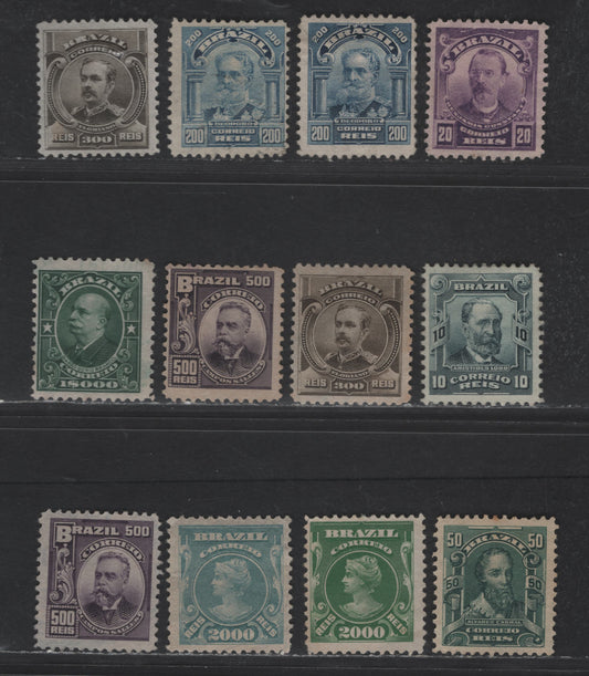 Lot 42 Brazil SC#174/193 1906-1916 Famous Brazilians - Baron of Rio Branco Issues, 12 Fine & Very Fine Unused Singles, Click on Listing to See ALL Pictures, Estimated Value $48