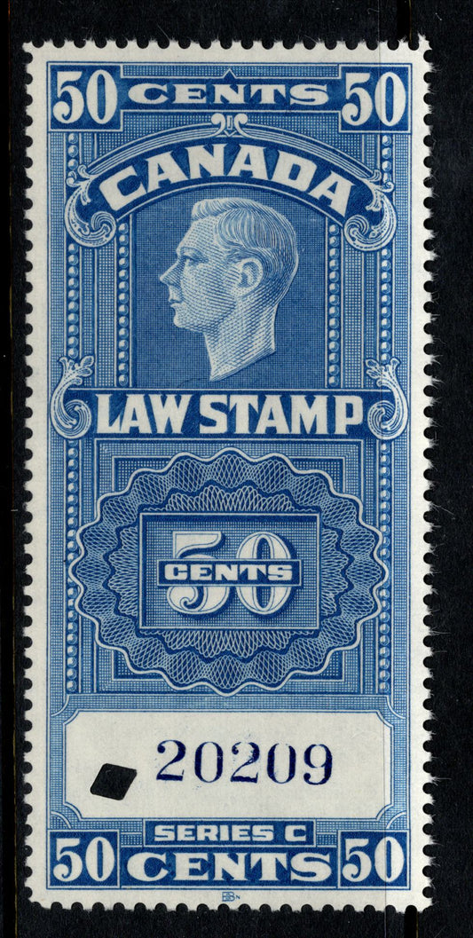 Lot 152 Canada #FSC25a 50c Slate King George VI, 1938-1957 Supreme Court Issue, A Very Fine Used Single