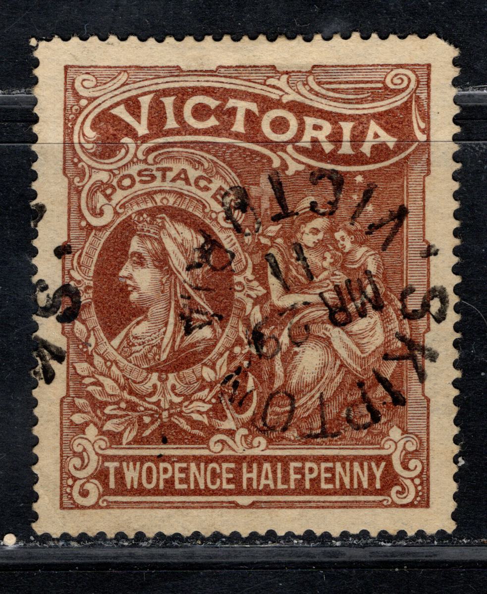 Lot 232 Australia - Victoria SG#354 2.5d + 2/6d Red Brown 1897 Diamond ...