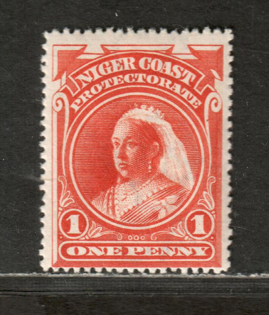 Niger Coast Protectorate SG#67 1d Orange Vermilion Queen Victoria, 1897-1900 Waterlow Widow's Weeds Issue With Crown CA Wmk, A FNH Single Perf 14 1/2-15