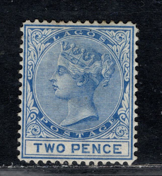 Lot 84 Lagos SG#11 2d Blue Queen Victoria, 1876-1879 Queen Victoria Keyplates Issue, A VFPOG Single Crown CC Wmk, Line Perf 14