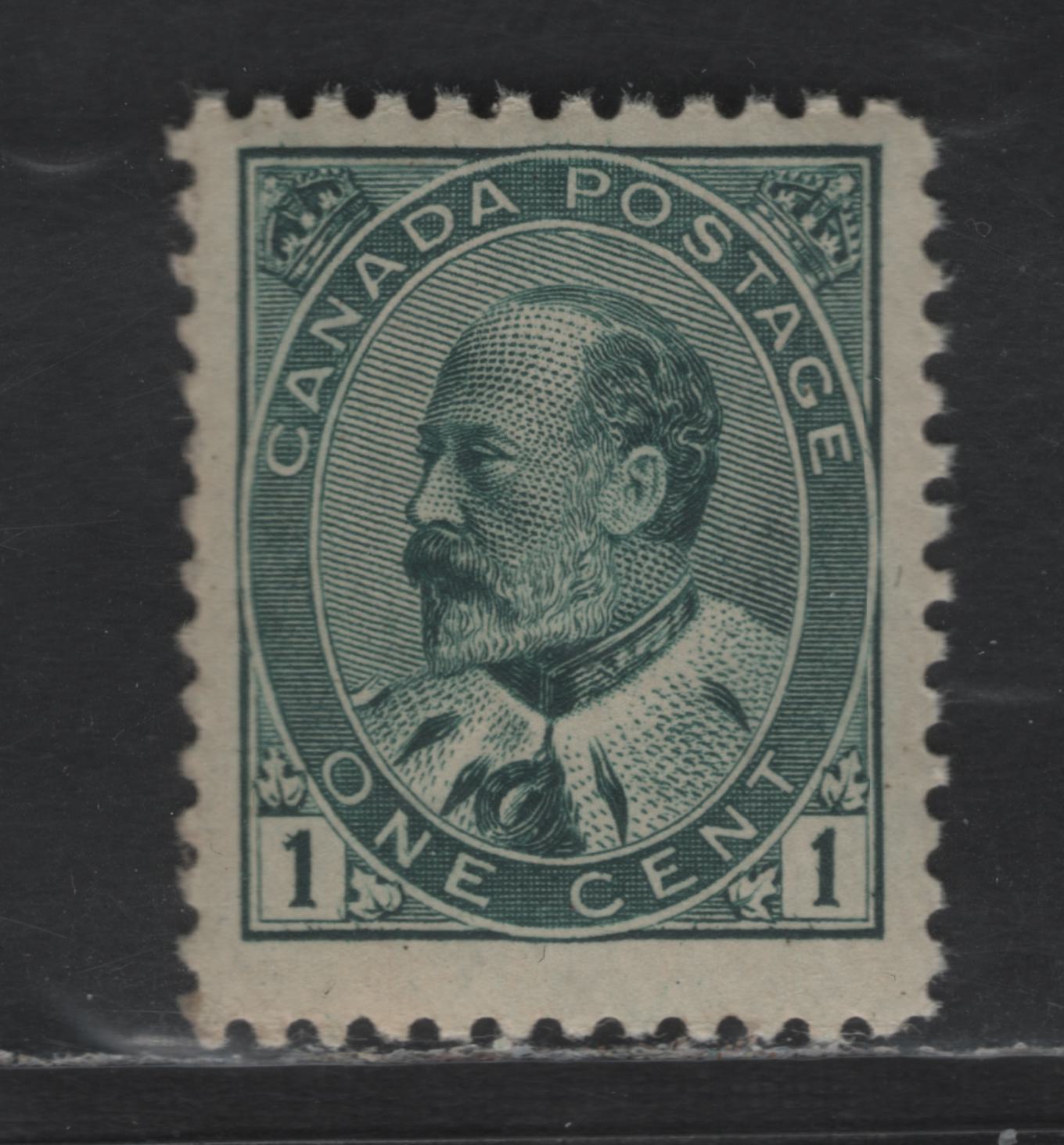 Lot 93 Canada #89i 1c Deep Green King Edward VII, 1903-1911 King Edward VII Issue, A Fine NH Single