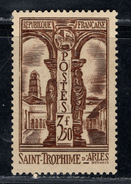 Lot 164 France Maury#302a (Scott #302) 3.50fr Dark Brown View of St. Trophime, 1935 St. Trophime Issue, A VFOG Single