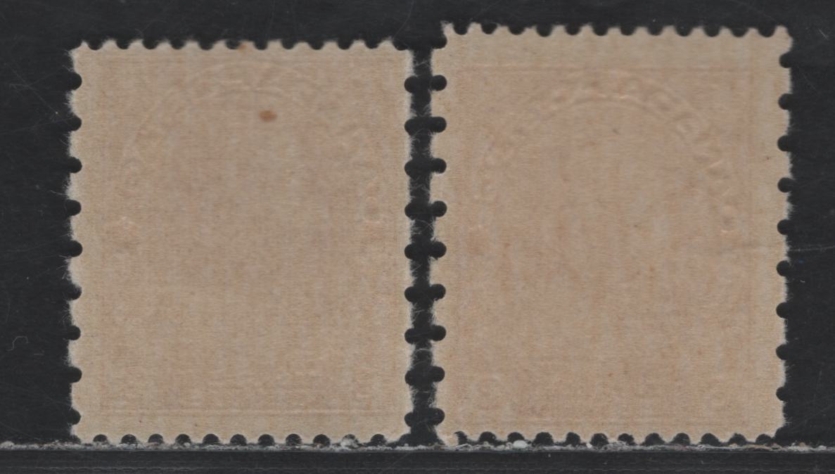 Lot 36 Canada #184 3c Carmine & Carmine Red King George V, 1931 Admiral Provisional Issue, 2 FNH Singles Die 2, Dry Printing, Redrawn Framelines Perf 12x8