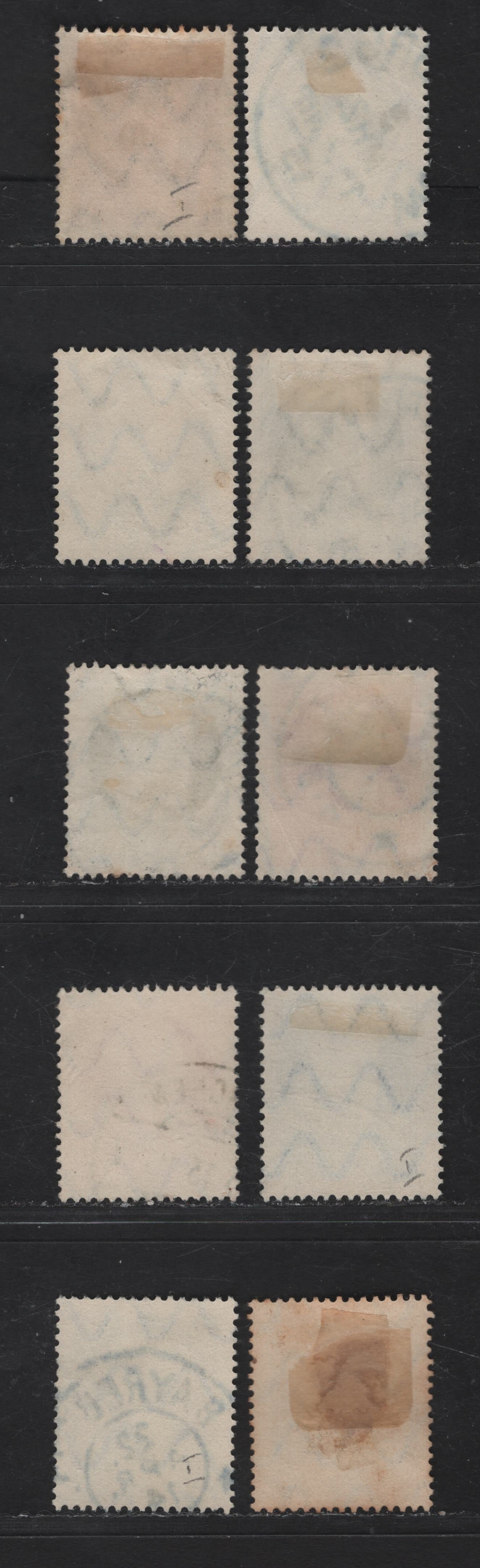 Bavaria #95c, 96e, 98c, 102a 3pf Brown - 20pf Blue, 1914-1920 King Ludwig III Issue, 10 F & VF Used Singles Various Shades Of Pre War Printings, All With Dated Postal Cancellations Between 1914 And Dec. 1915